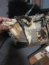 Load image into Gallery viewer, Preloved patchwork Coach bag bundle.  Wallet and thin scraf included
