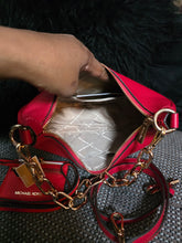 Load image into Gallery viewer, NWT Michael Kors Red Purse and lanyard set
