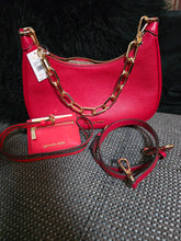 Load image into Gallery viewer, NWT Michael Kors Red Purse and lanyard set
