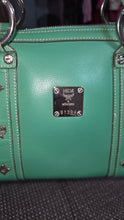 Load image into Gallery viewer, Preloved Green MCM shoulder bag
