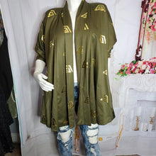 Load image into Gallery viewer, Army Green and Gold Duster SZ 12/14 ( Pre-Loved)
