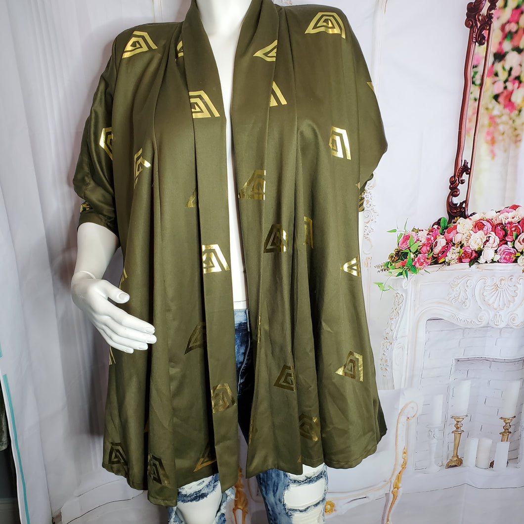 Army Green and Gold Duster SZ 12/14 ( Pre-Loved)